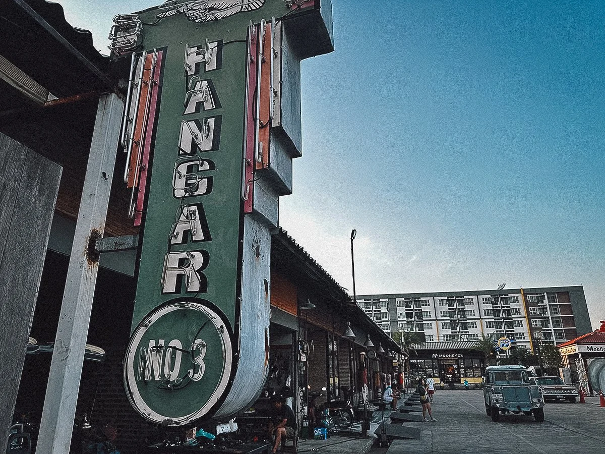 Vintage sign at Train Night Market Srinakarinin Bangkok