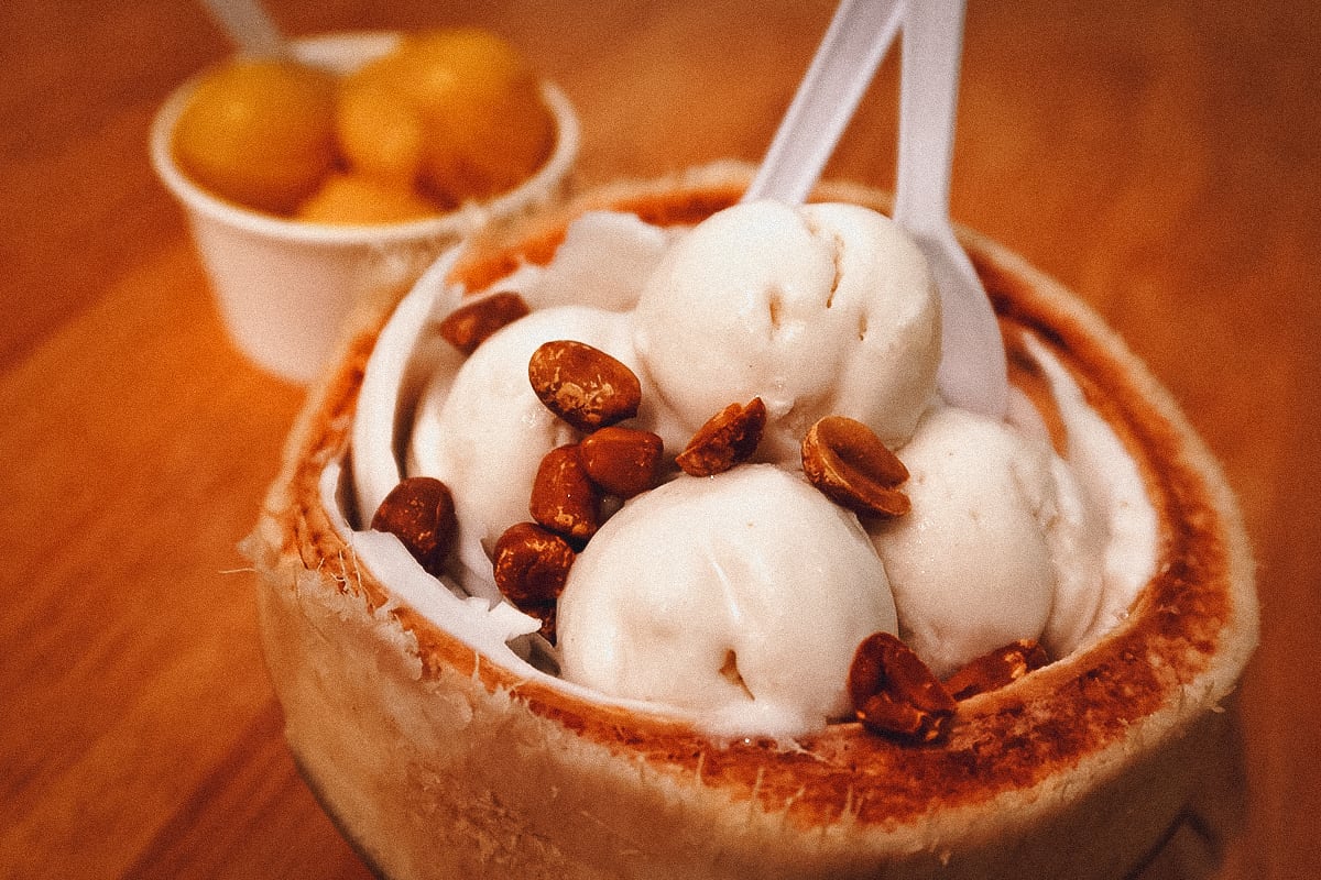 Coconut ice cream in Bangkok