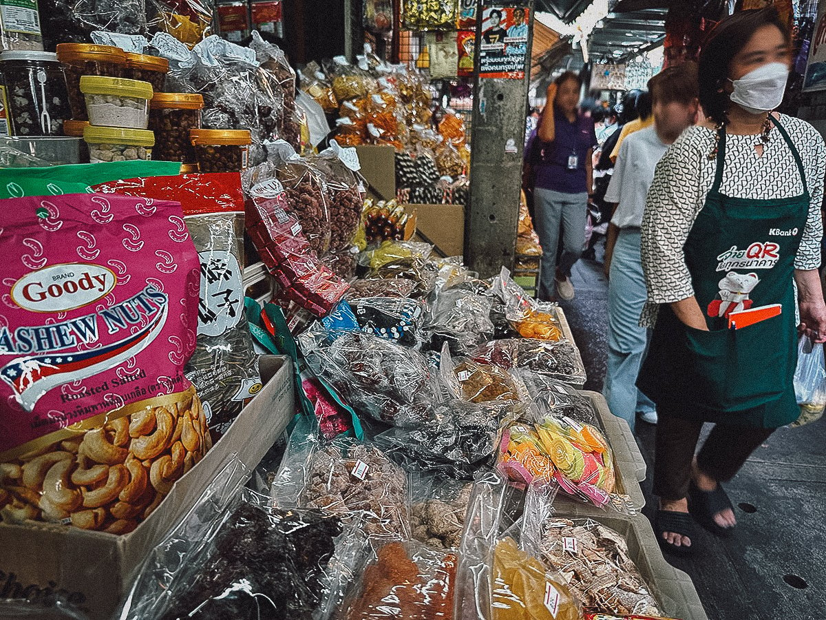 Snacks for sale at Wang Lang Market in Bangkok