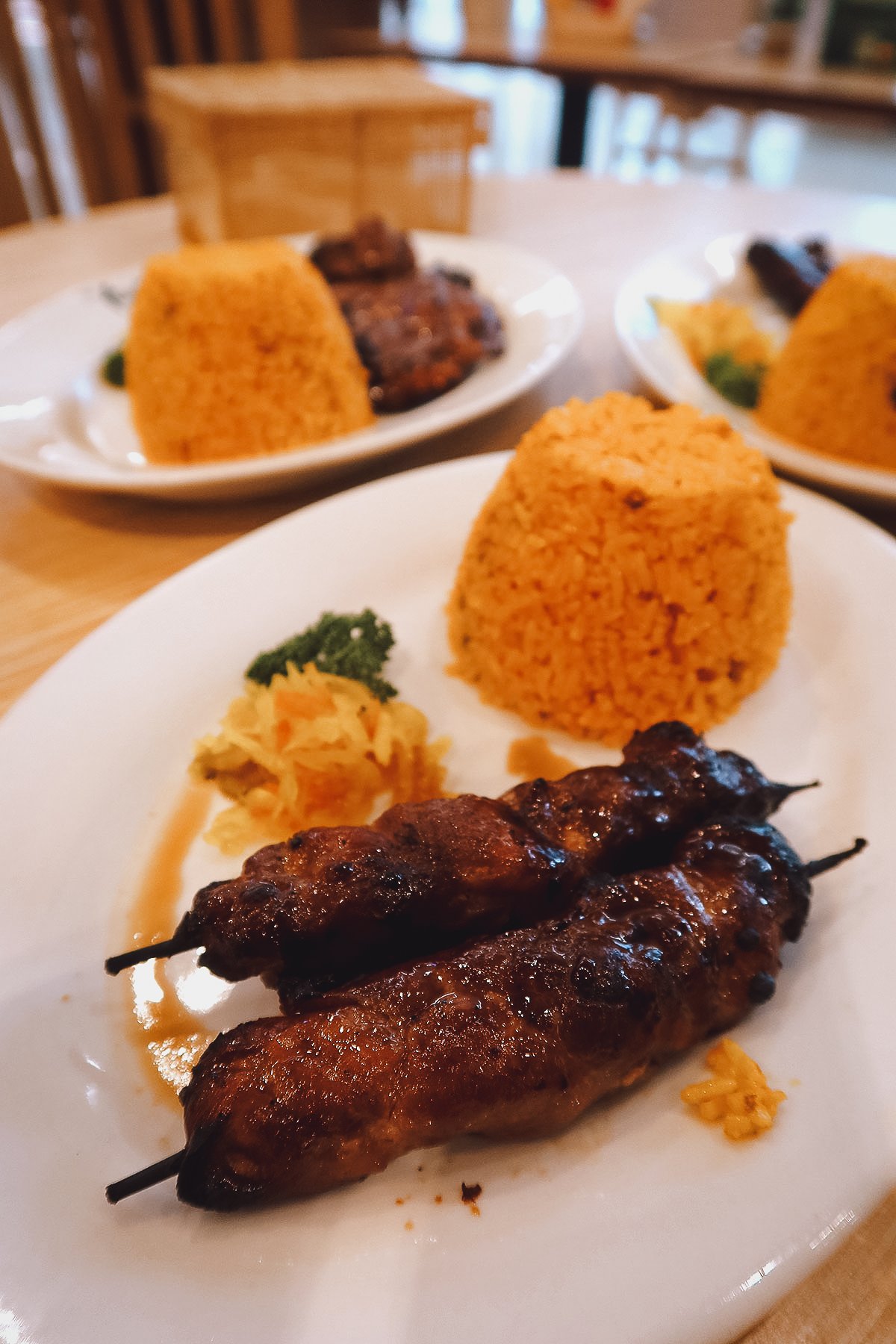 Pork barbecue at a restaurant in Manila