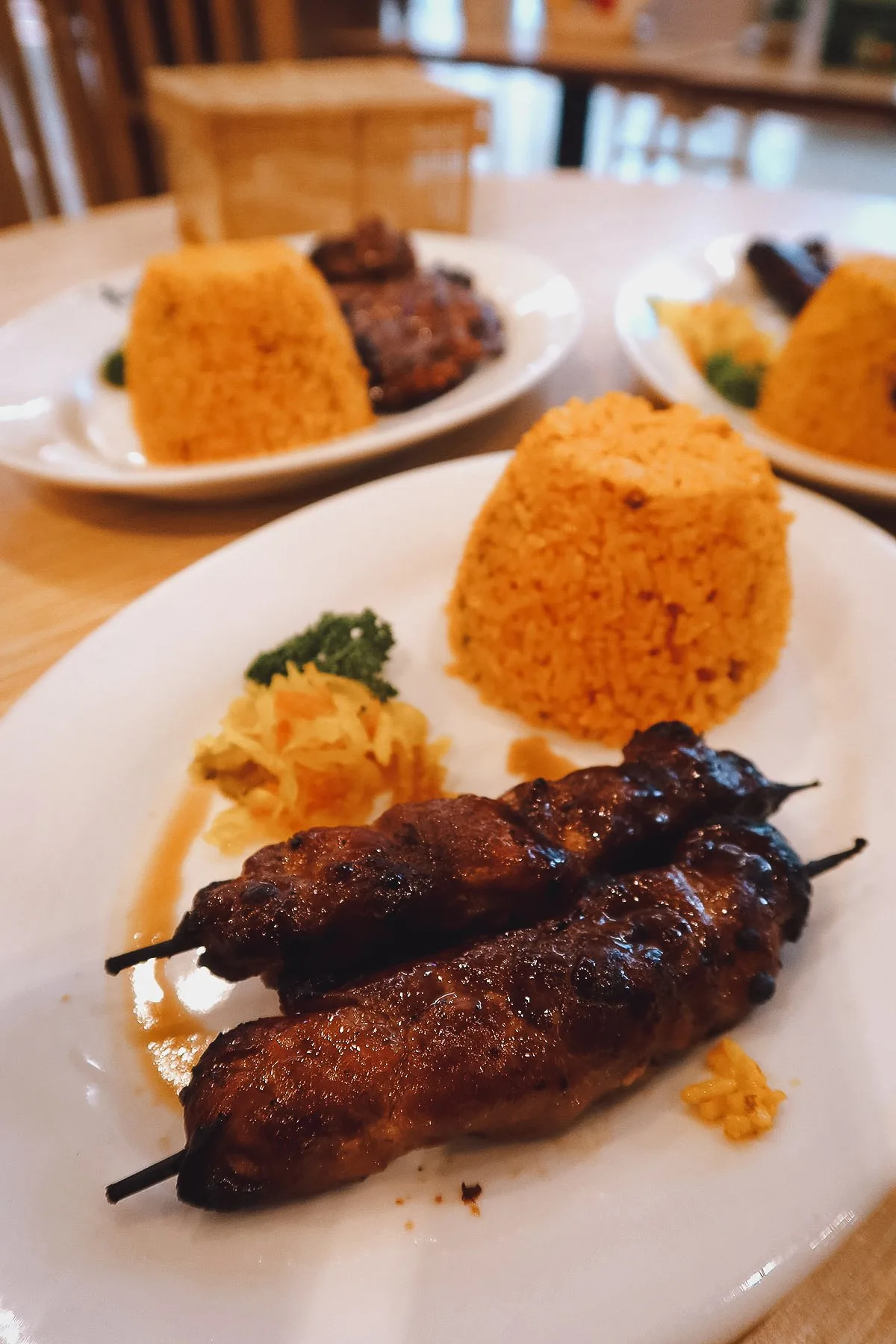 Pork barbecue at a restaurant in Manila