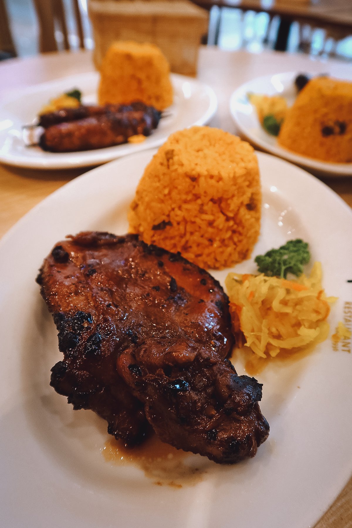 Barbecued chicken at a restaurant in Manila