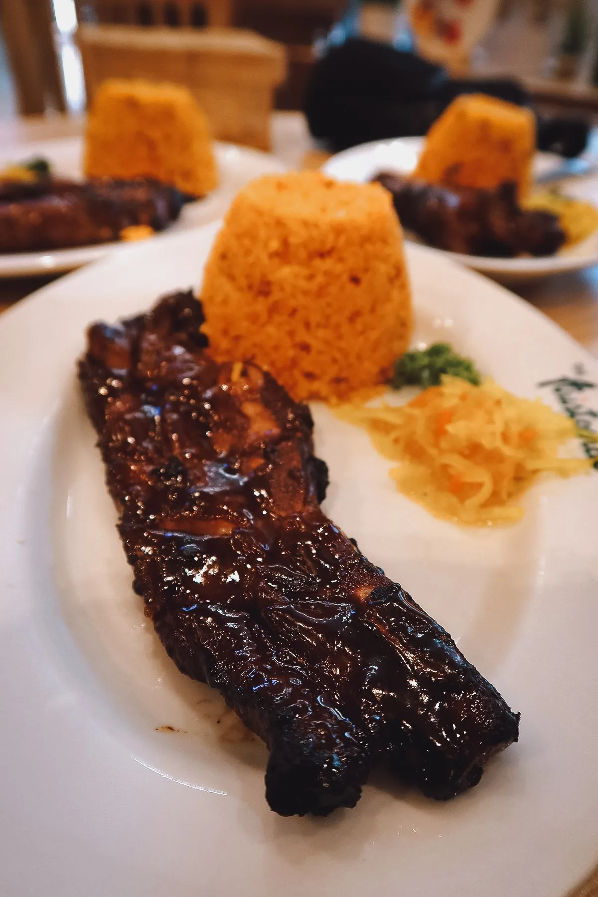 Barbecued ribs at a restaurant in Manila