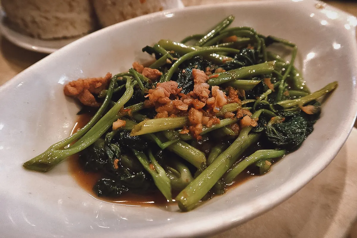 Vegetable dish at a restaurant in Metro Manila