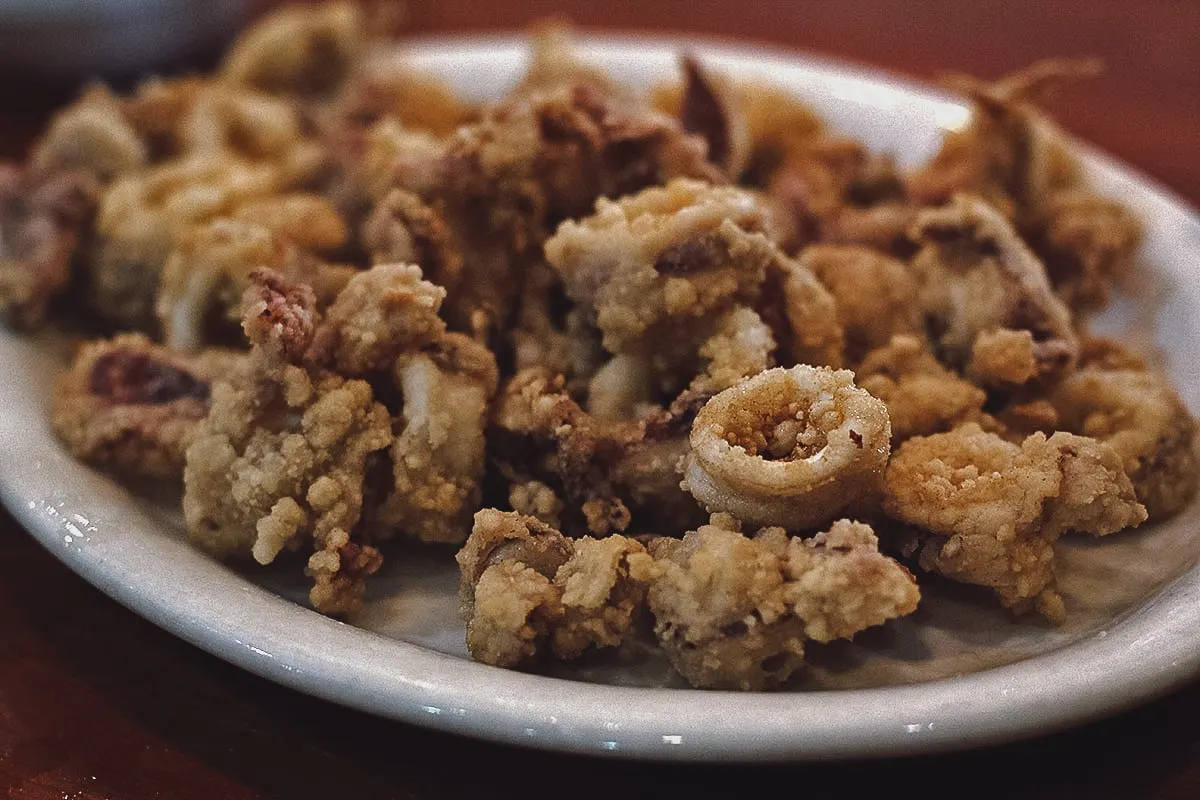 Fried calamari at a restaurant in Metro Manila