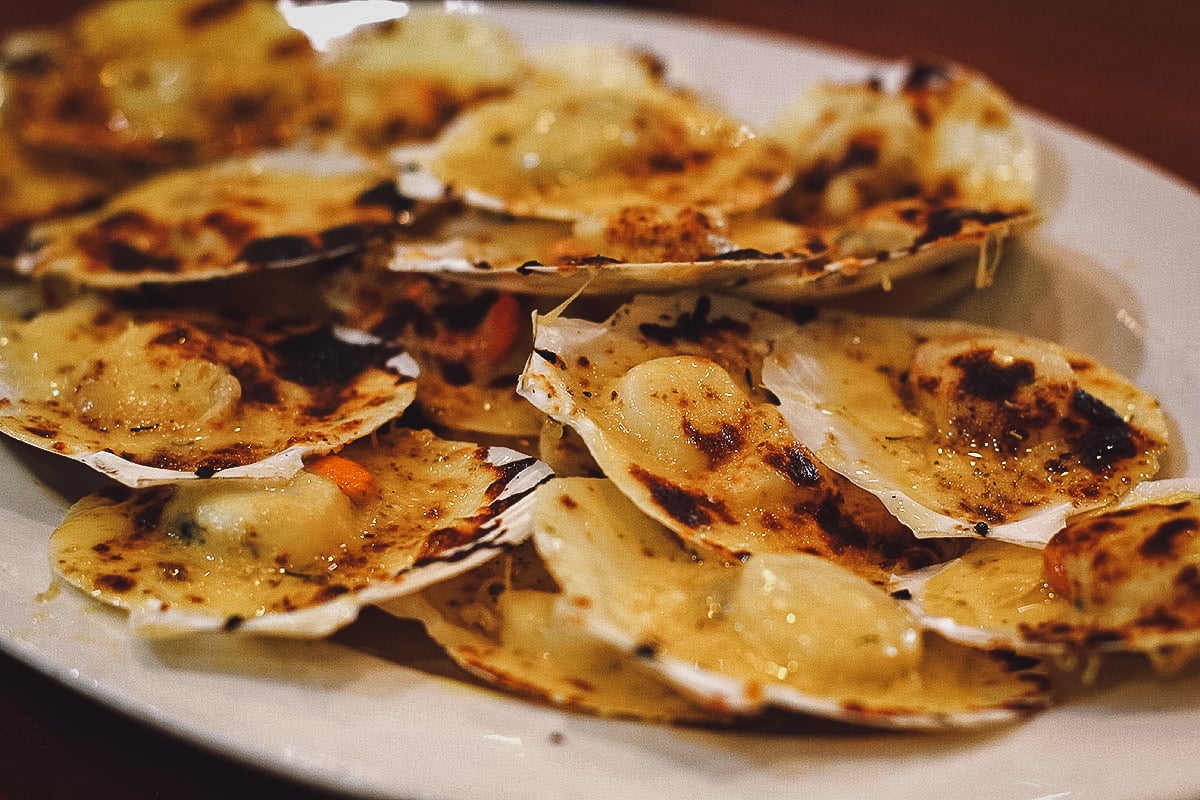 Baked scallops at a restaurant in Metro Manila