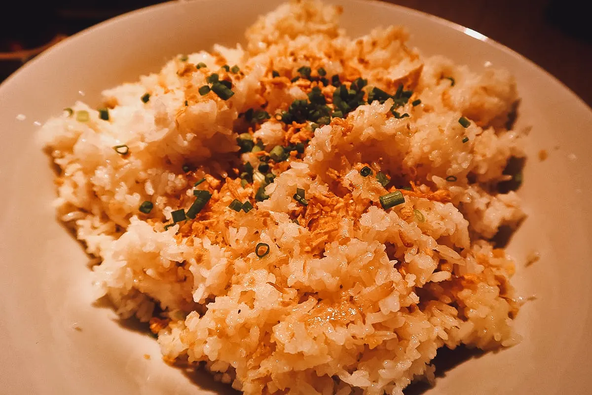 Garlic fried rice at a restaurant in Metro Manila
