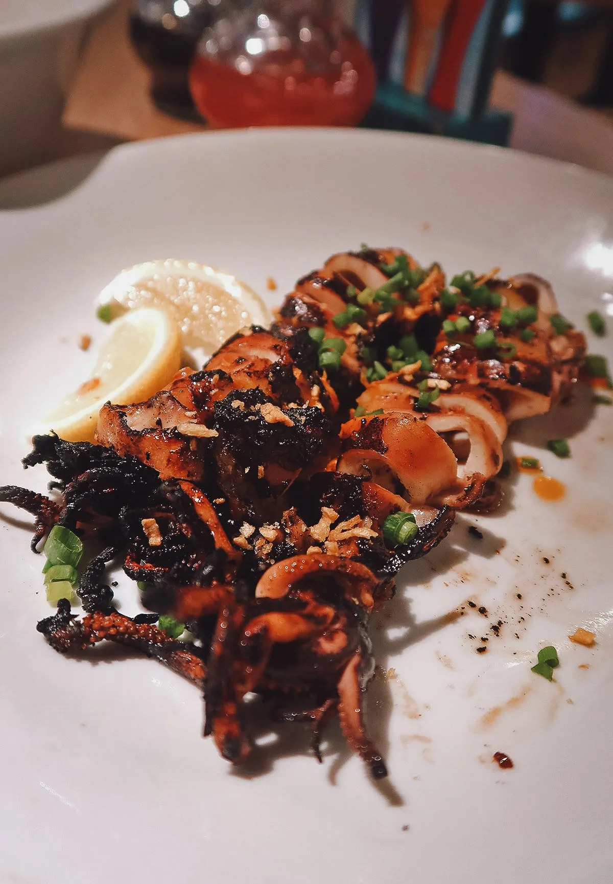 Grilled squid dish at a restaurant in Metro Manila