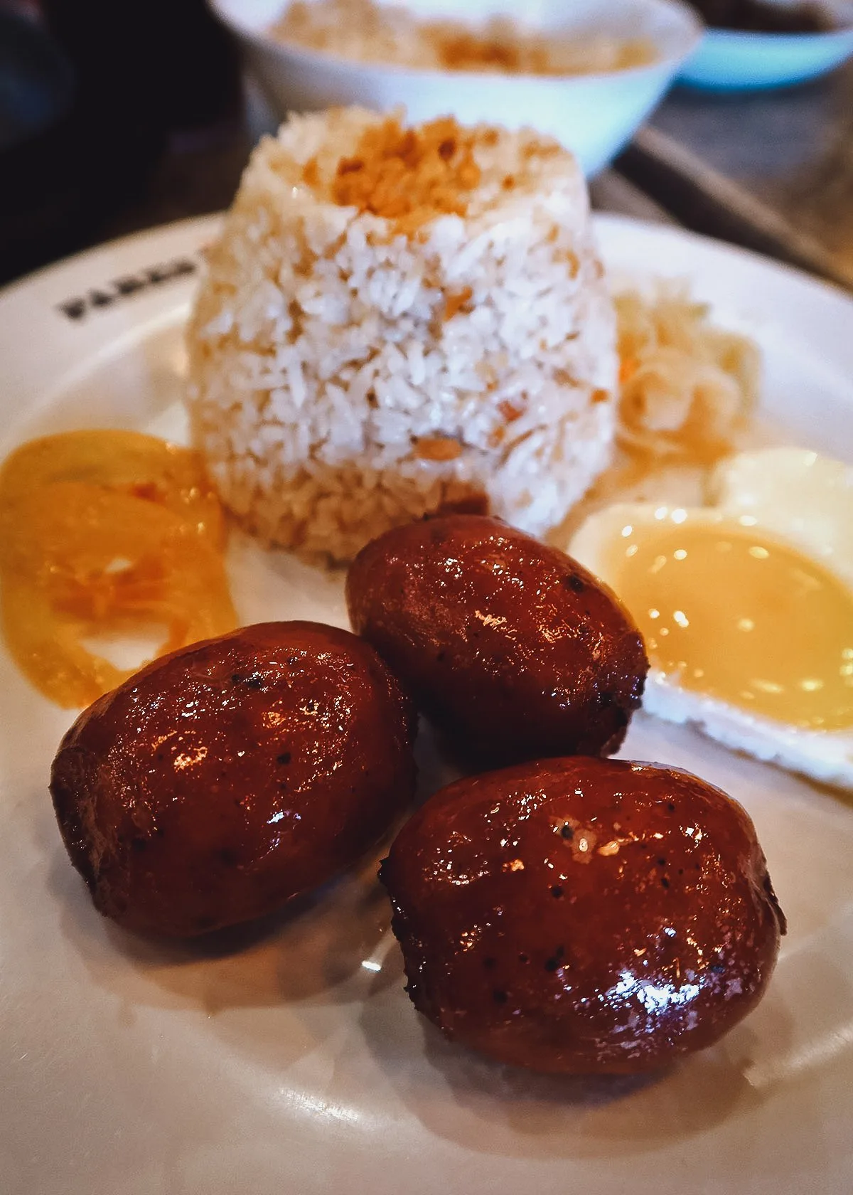 Longsilog at a restaurant in Manila