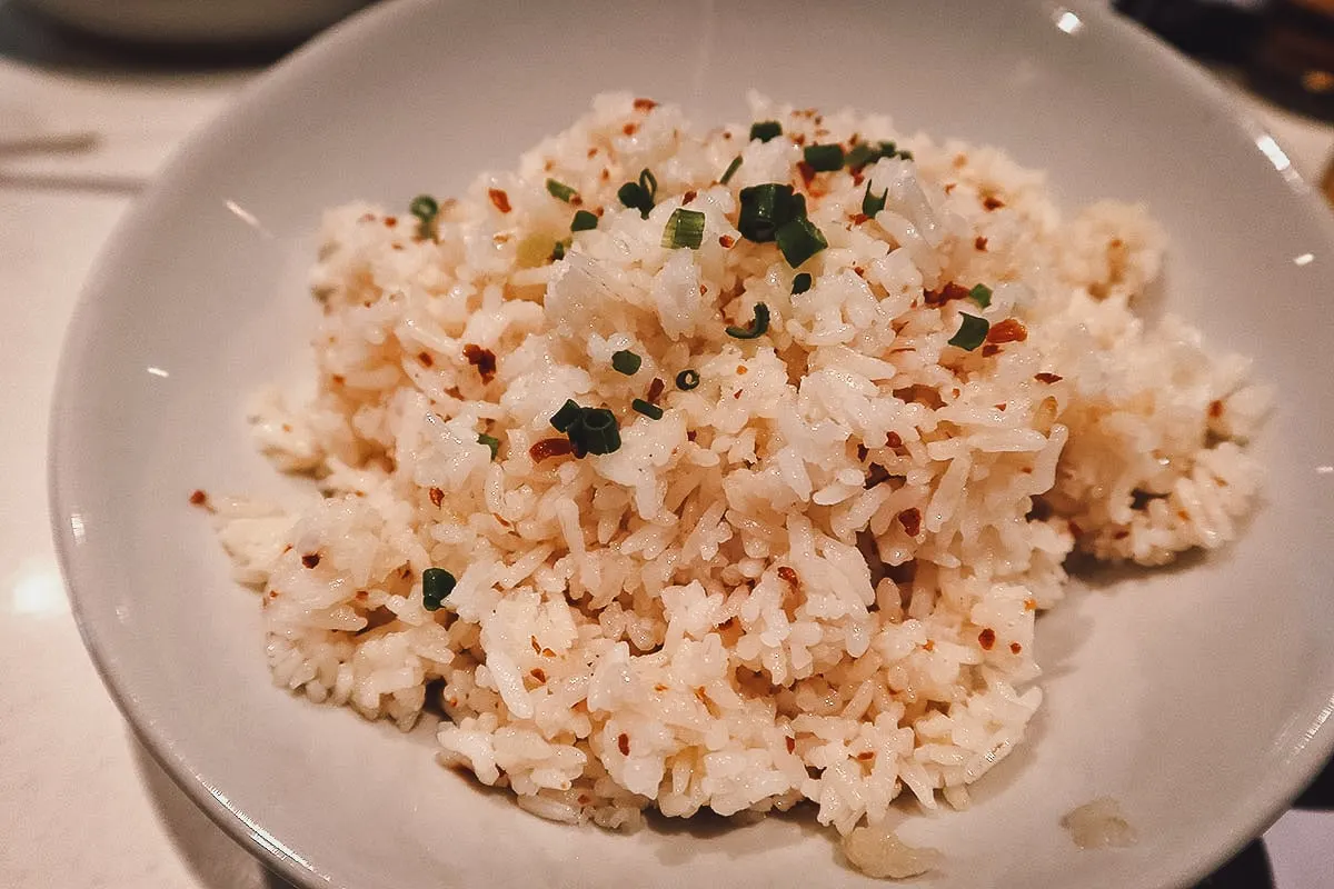 Garlic fried rice at a restaurant in Metro Manila