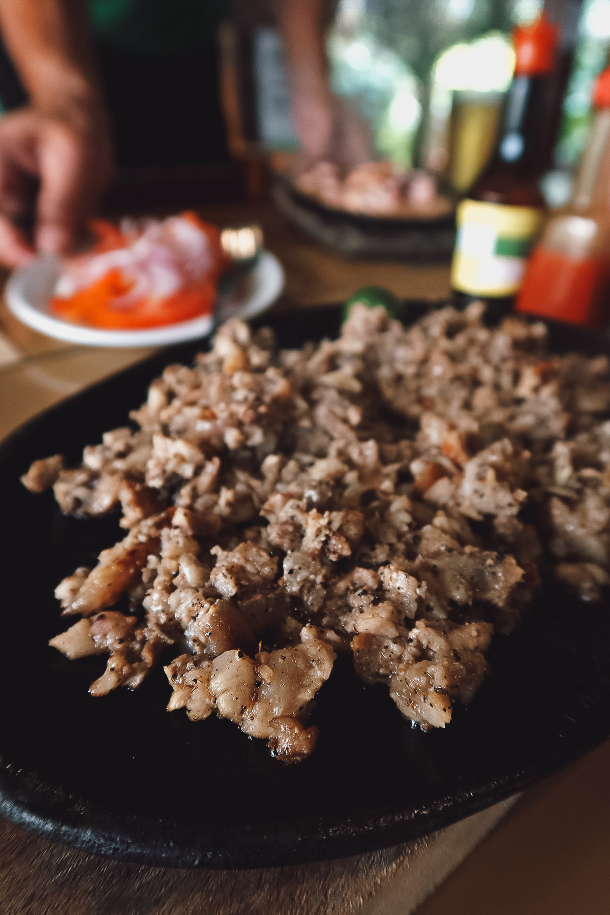 Pork sisig at a restaurant in Manila