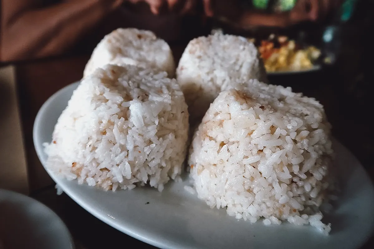 Garlic rice at a restaurant in Manila