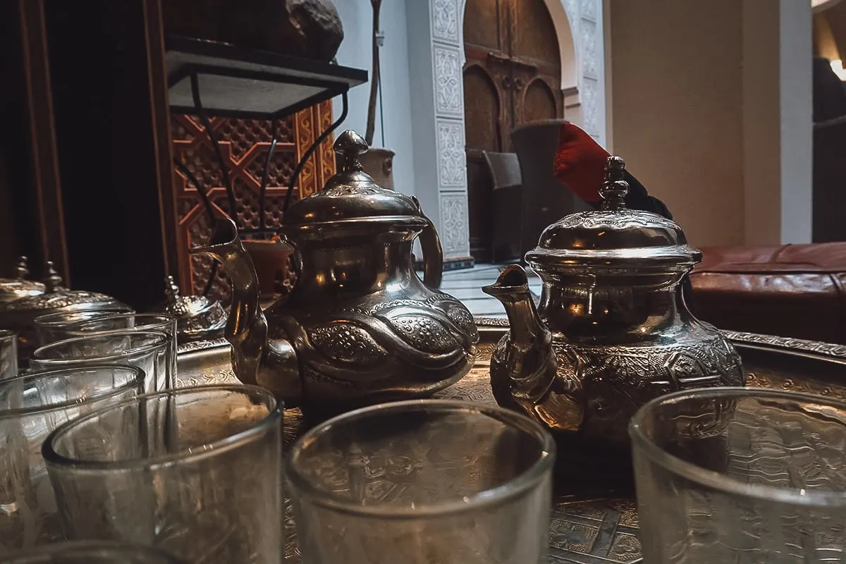 Mint tea from a Moroccan cooking class at La Maison Arabe Marrakech