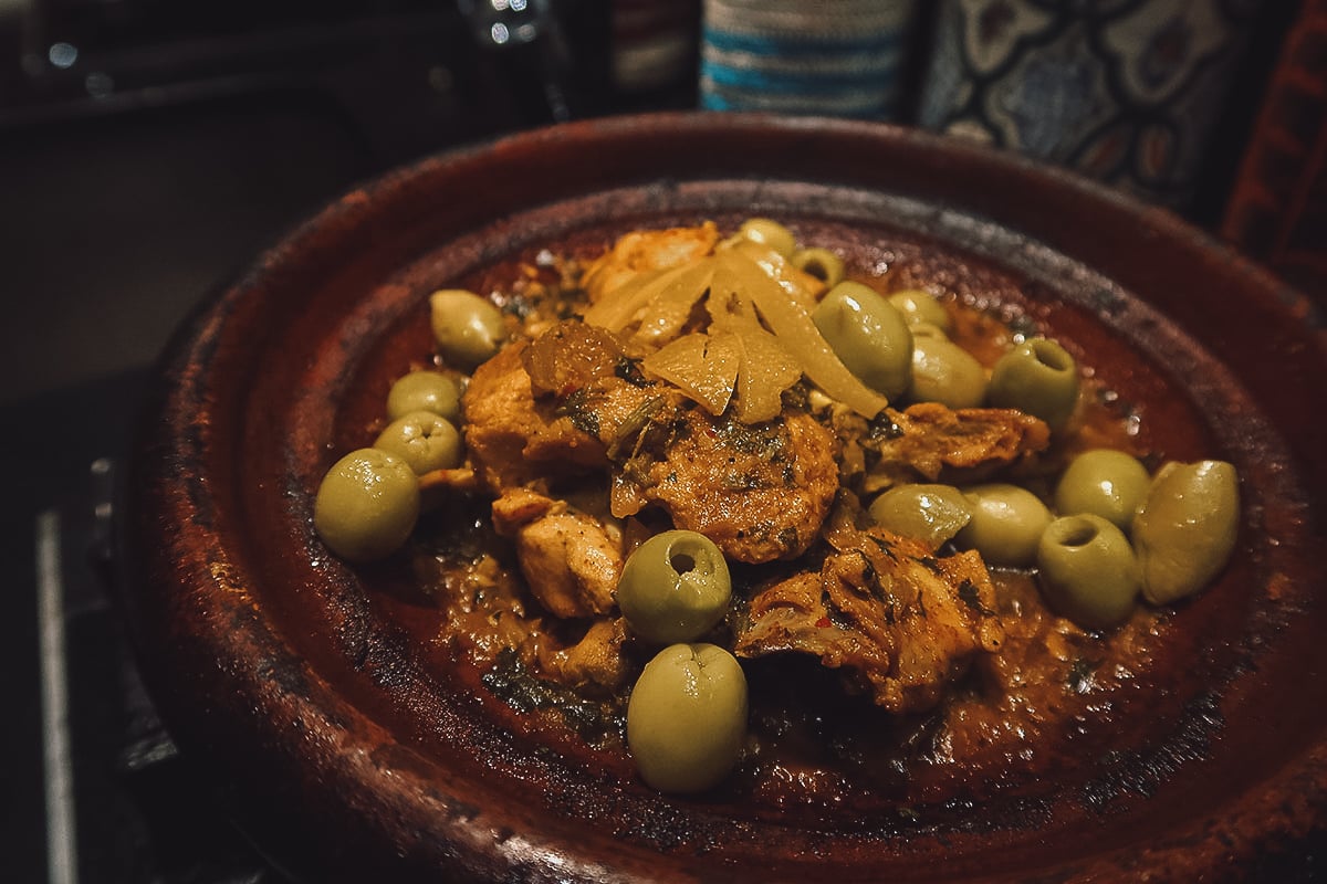 Chicken tagine from a Marrakech cooking class in La Maison Arabe