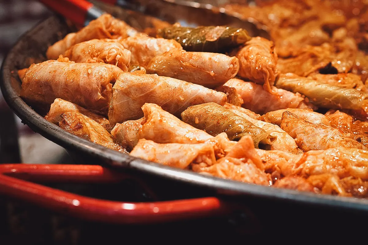 Hungarian toltott kaposzta or stuffed cabbage