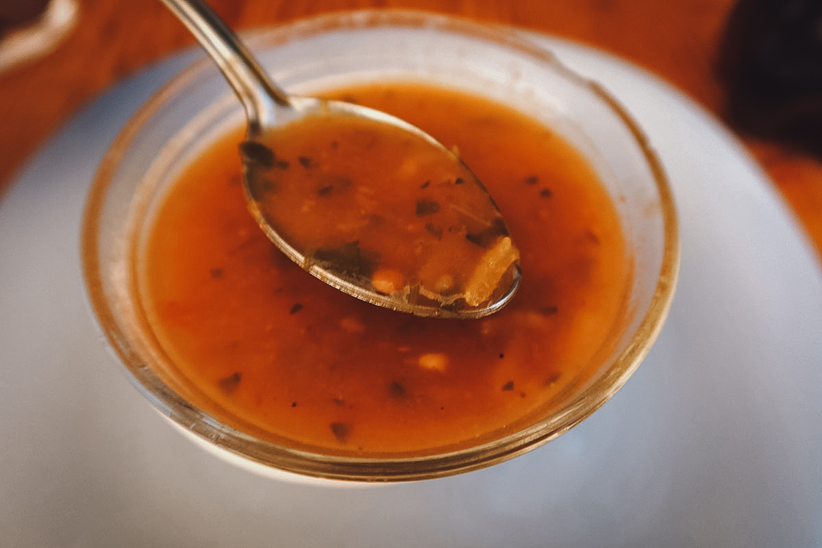 Moroccan soup at a restaurant in Marrakech