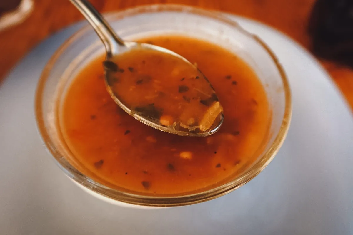 Moroccan soup at a restaurant in Marrakech