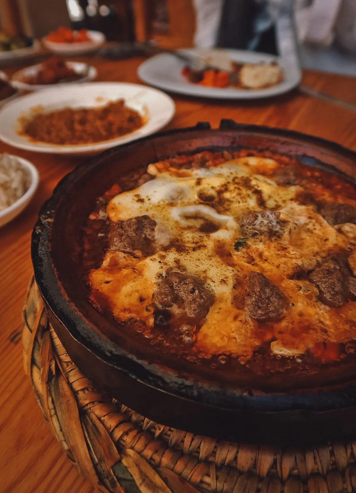 Kefta tagine at a restaurant in Marrakech