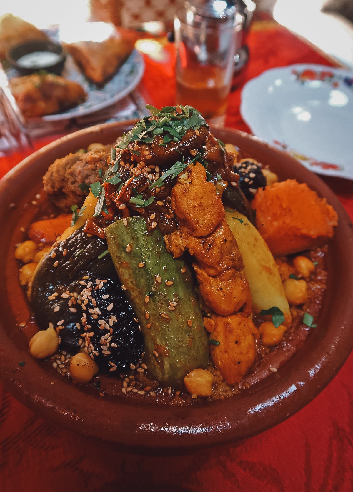 Royal couscous at a restaurant in Marrakech