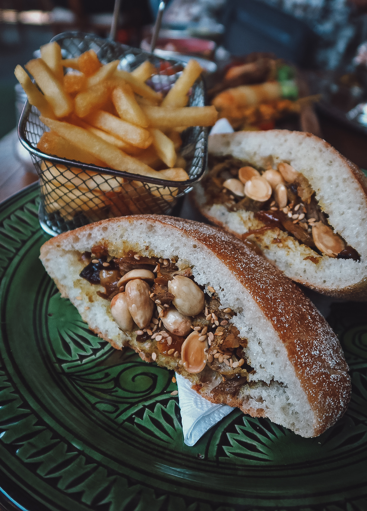 Moroccan sandwich at a restaurant in Marrakech