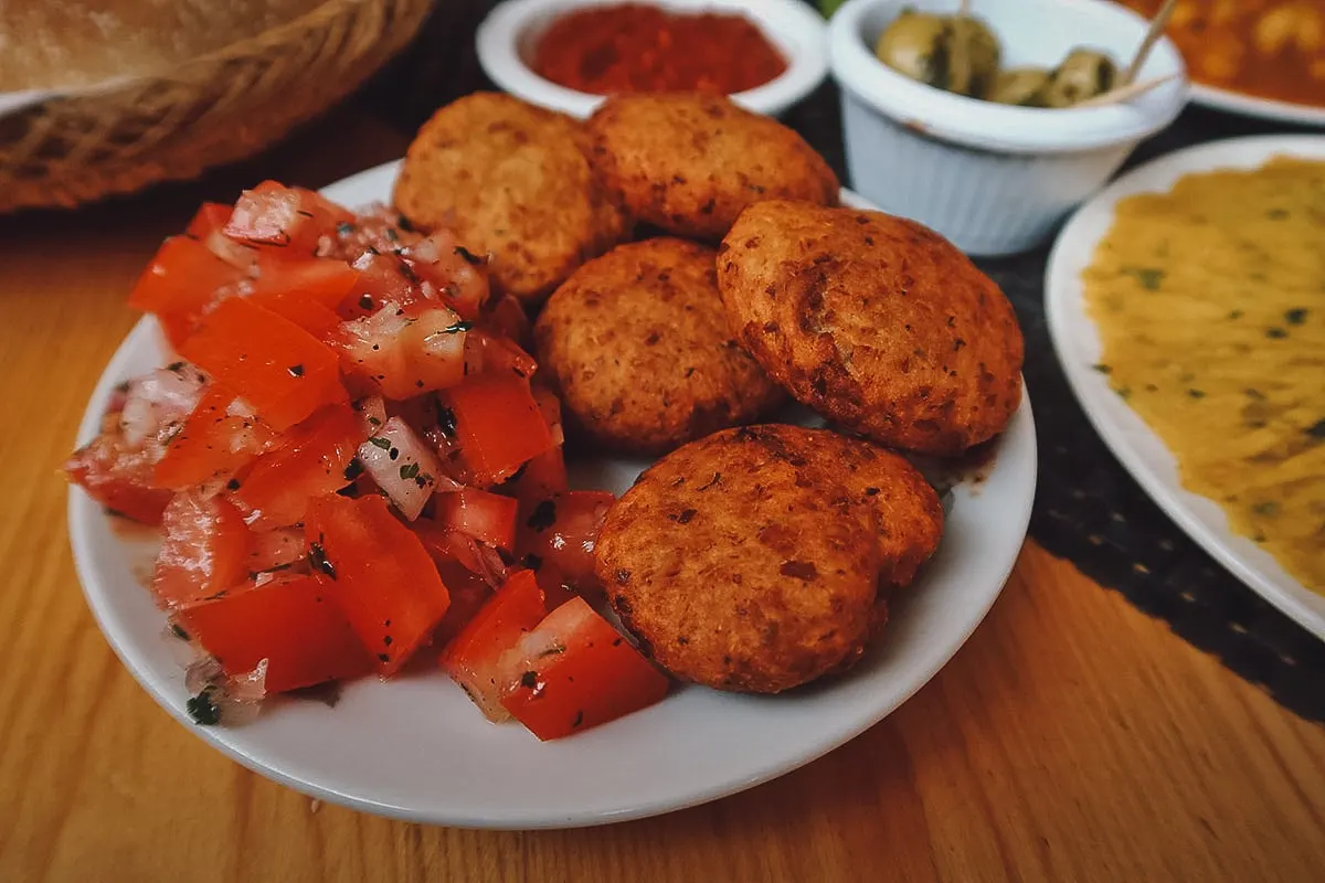 Falafel at a restaurant in Marrakech