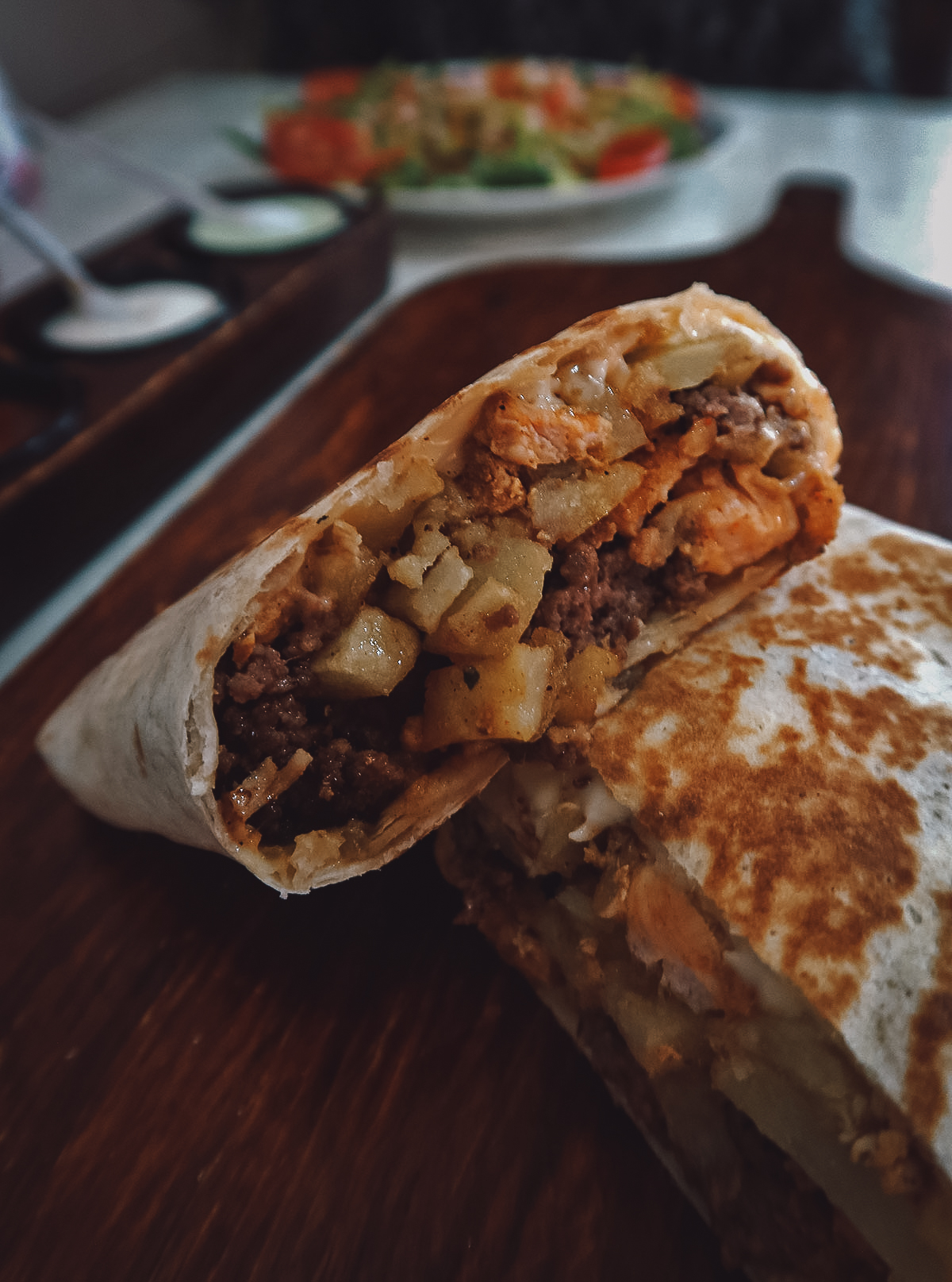 Moroccan taco at a restaurant in Marrakech