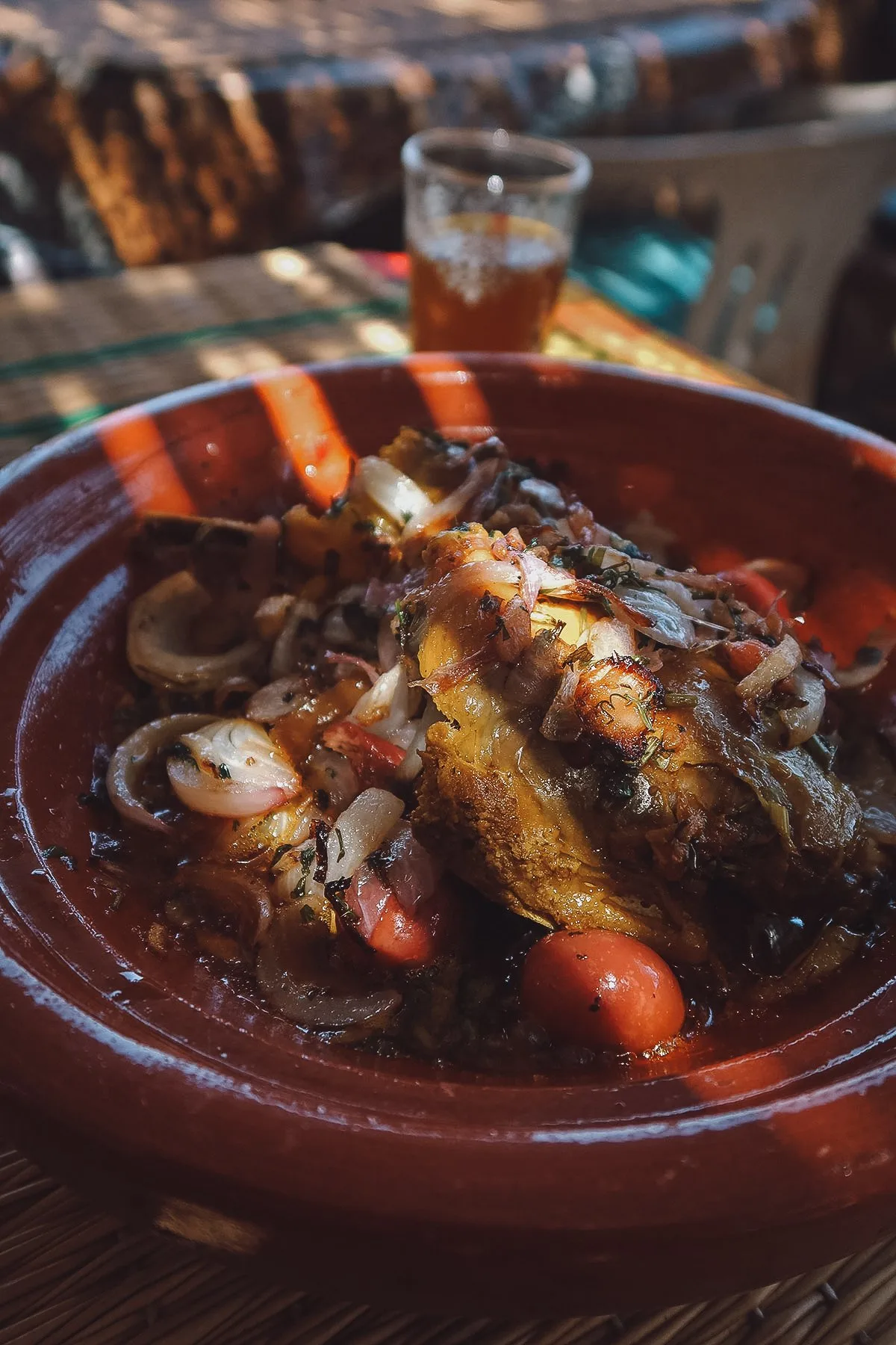 Rabbit tagine at a restaurant in Marrakech