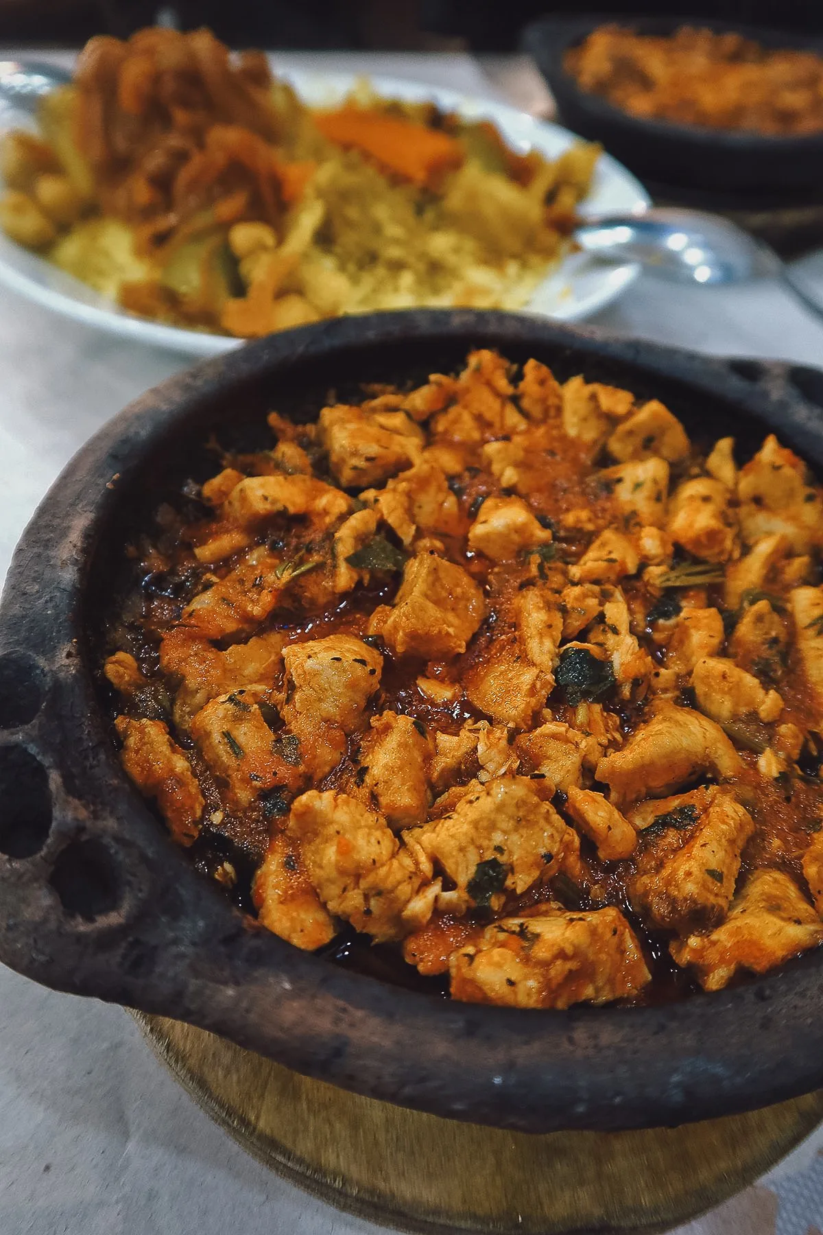 Swordfish tagine at a restaurant in Tangier