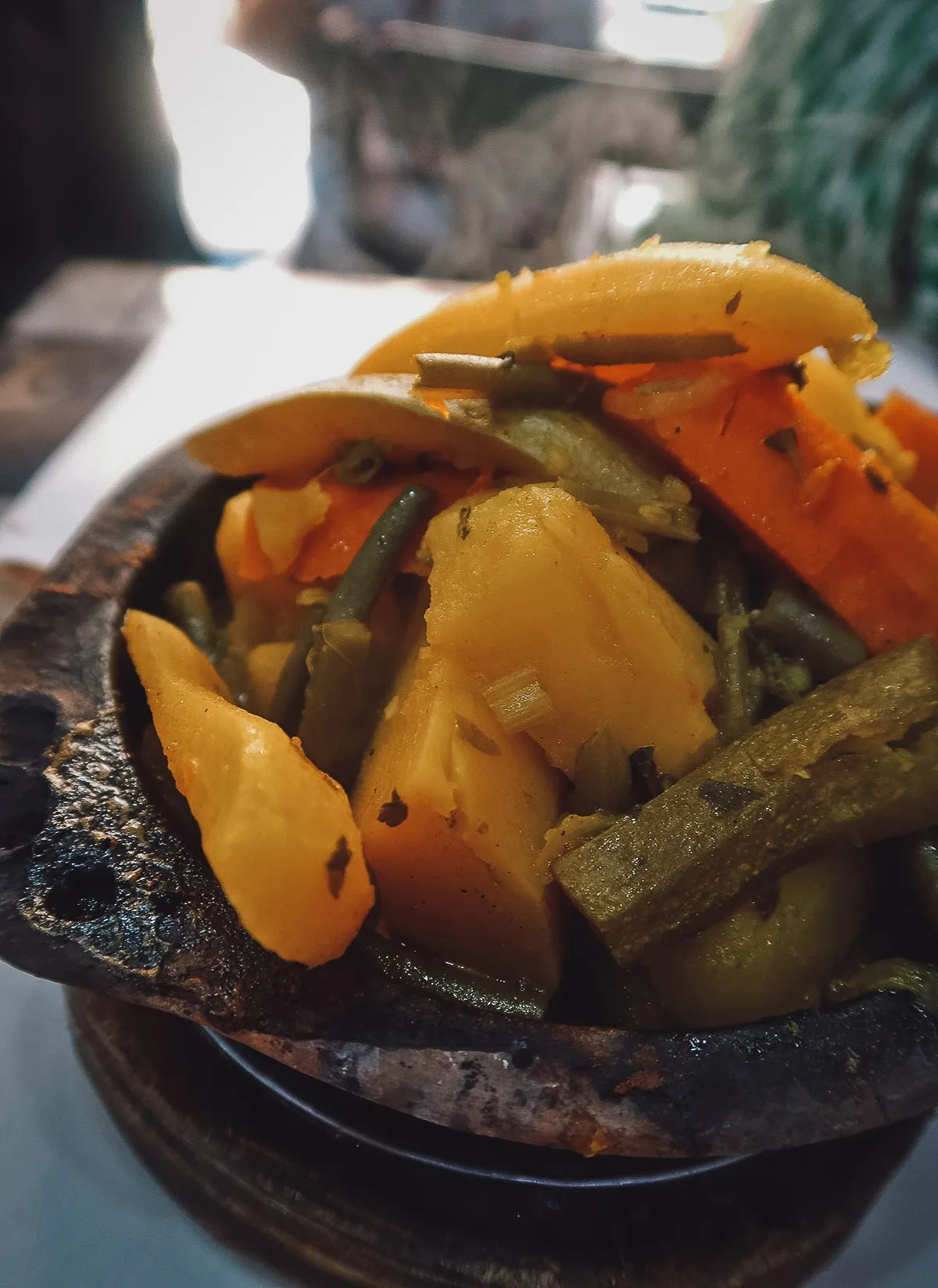 Vegetable tagine at a restaurant in Tangier