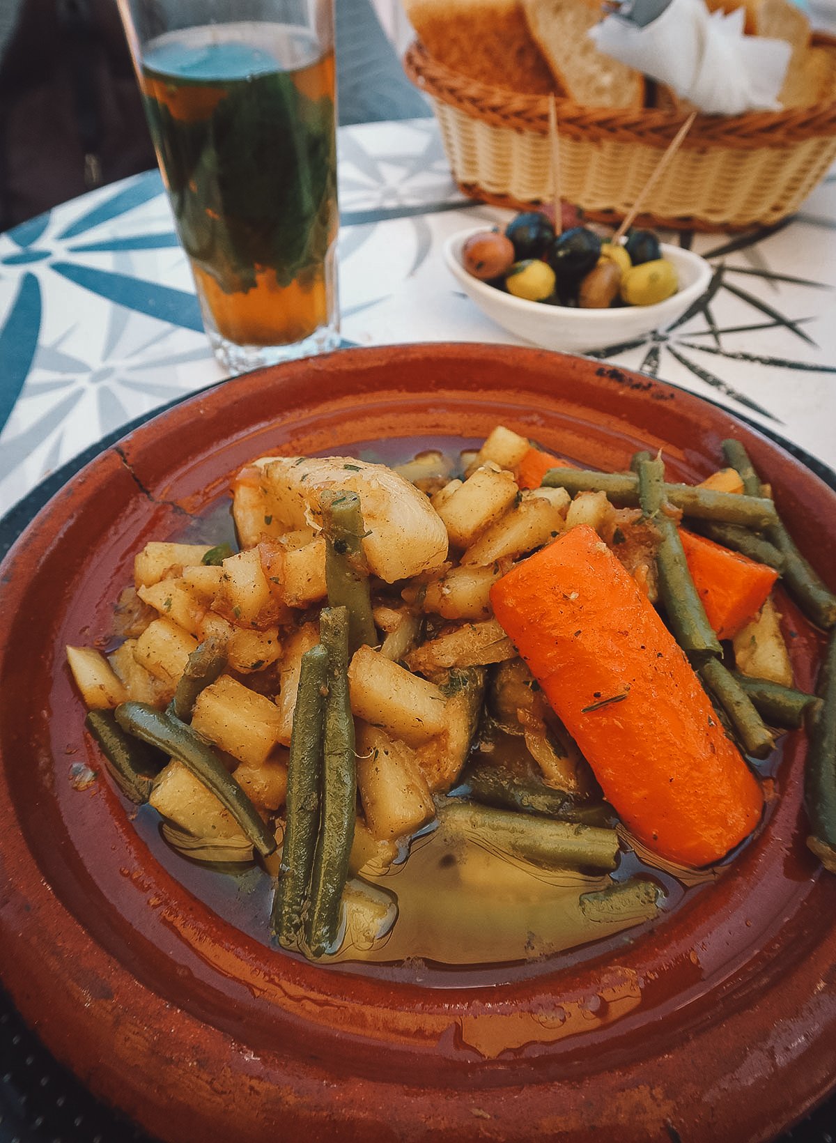 Vegetable tagine at a restaurant in Tangier