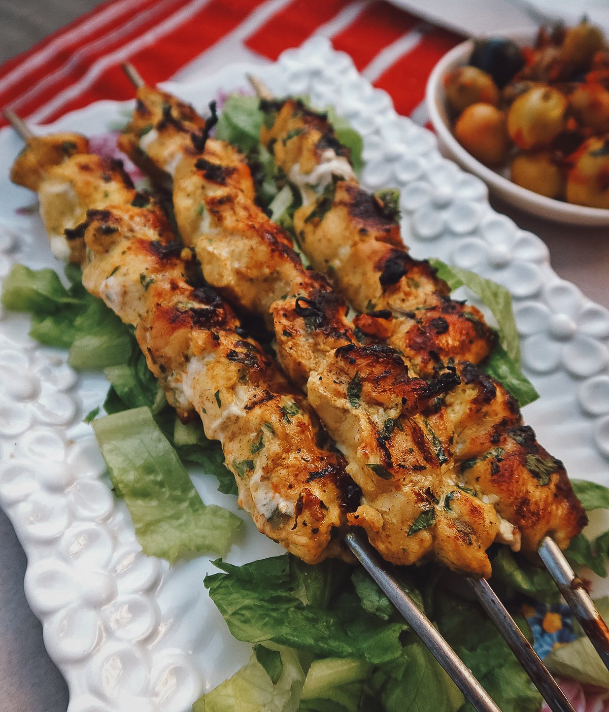 Grilled chicken at a restaurant in Tangier