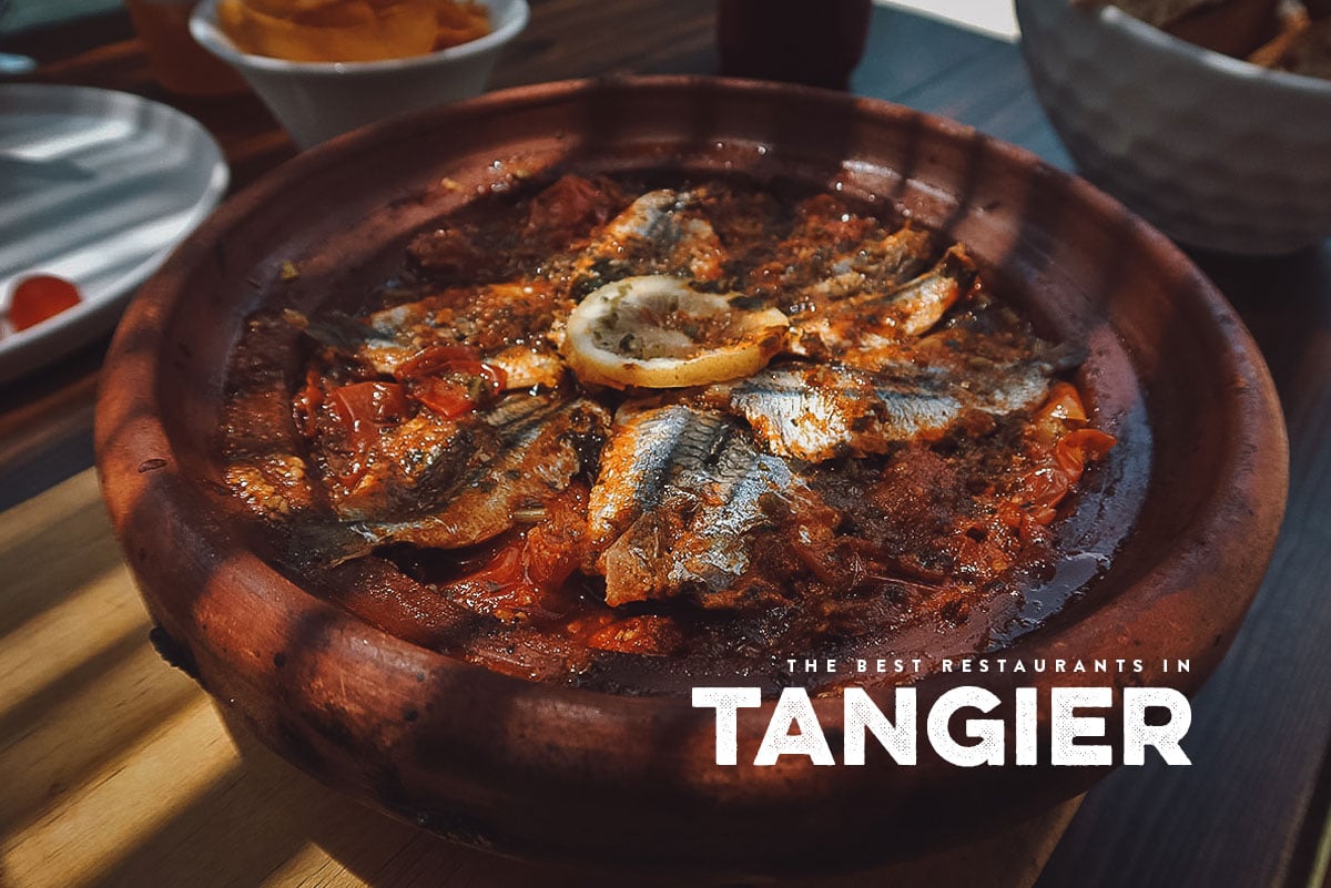 Sardine tagine at a restaurant in Tangier, Morocco