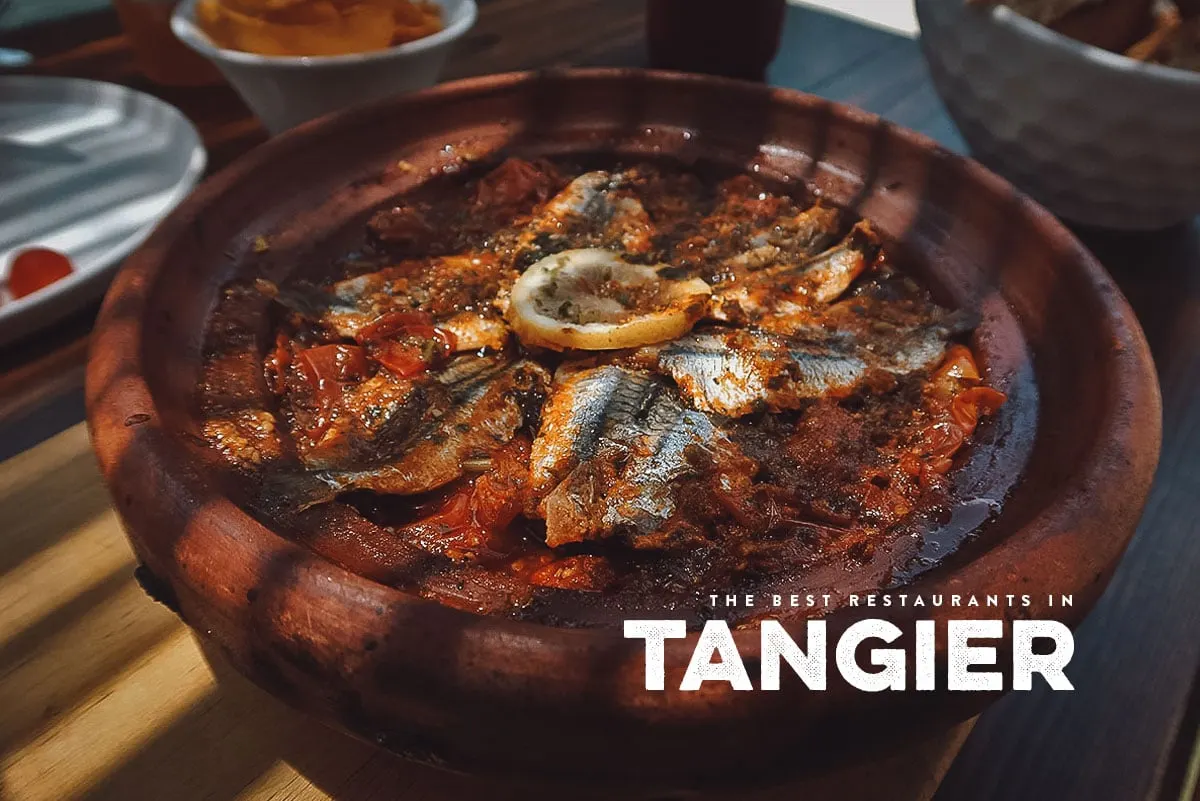 Sardine tagine at a restaurant in Tangier, Morocco