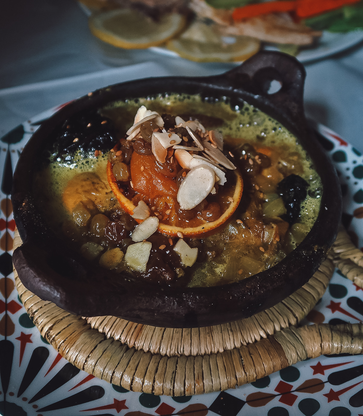 Chicken tagine at a restaurant in Tangier