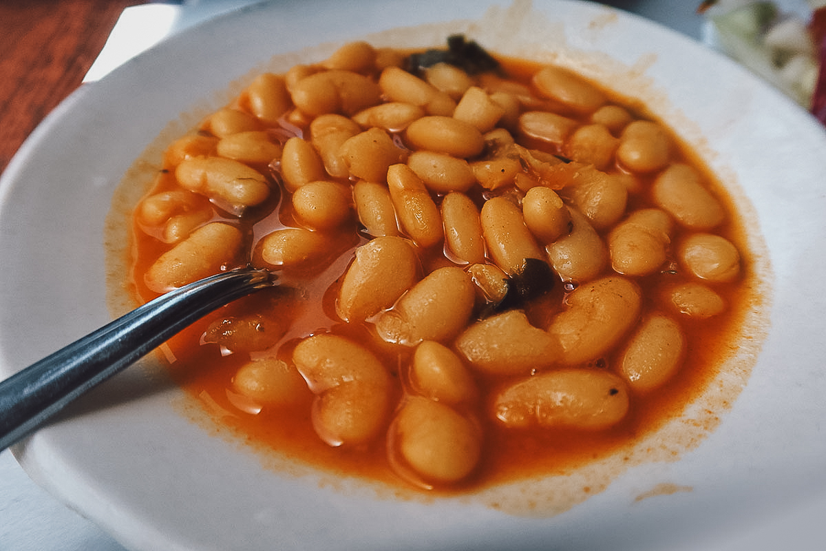 Bean stew at a restaurant in Tangier