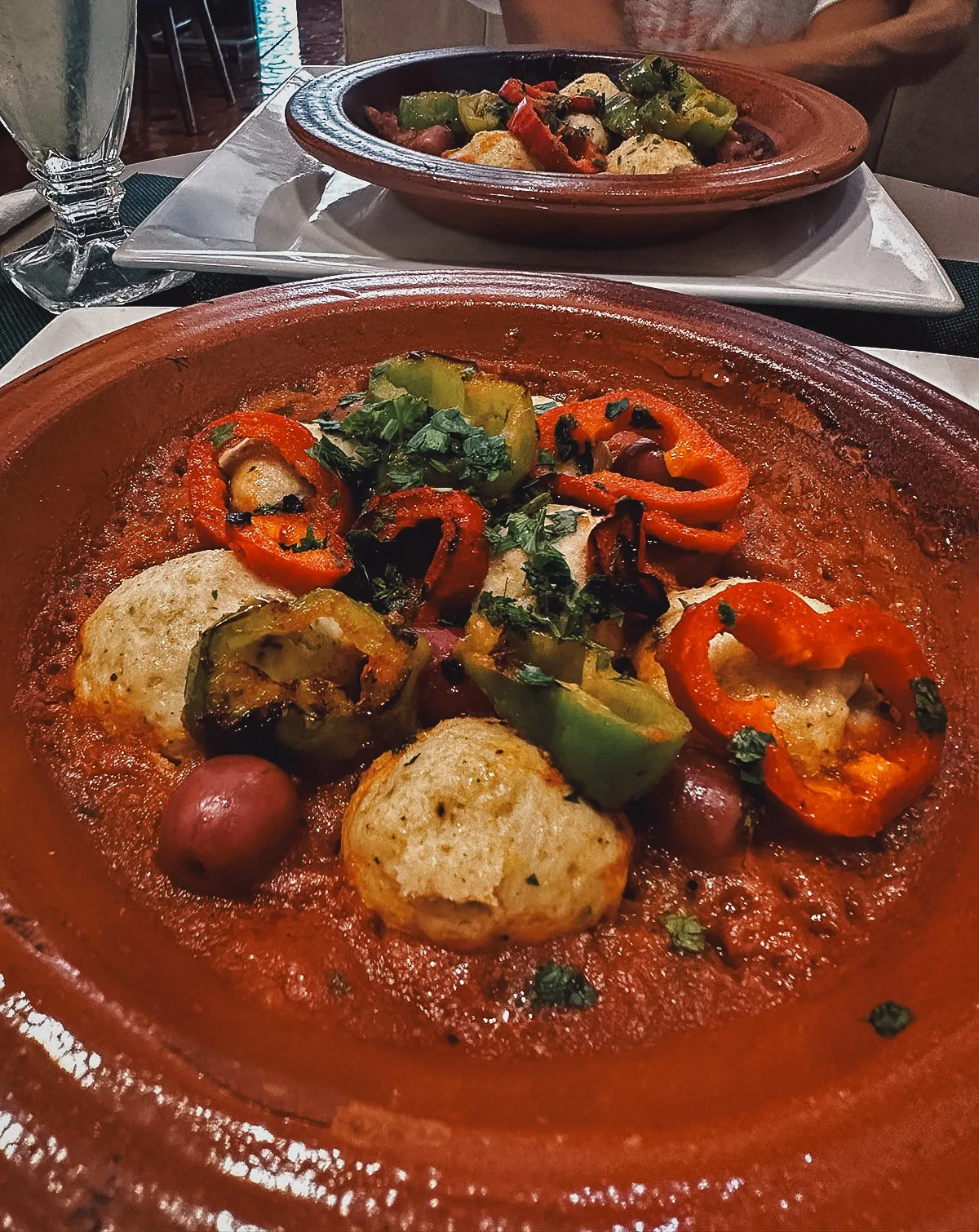 Fish ball tagine at a restaurant in Casablanca