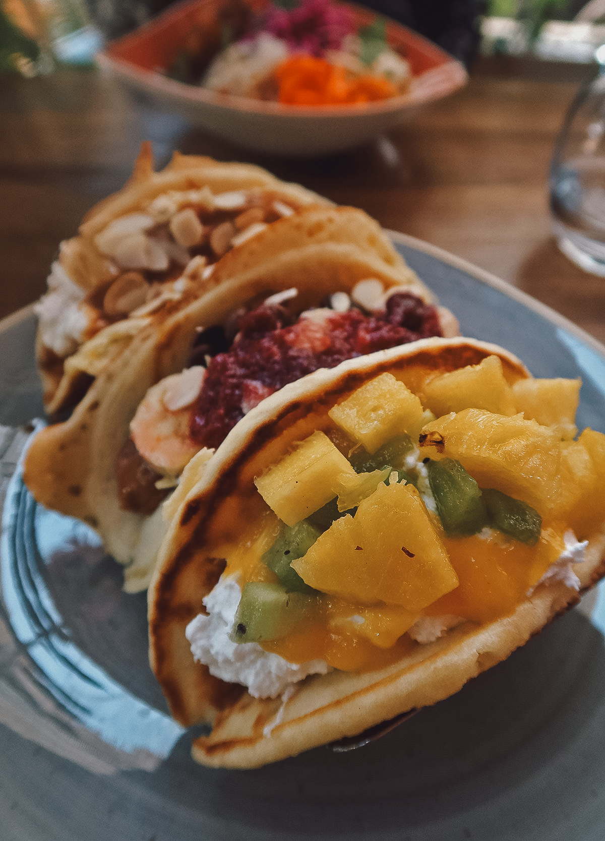 Pancake tacos at a restaurant in Casablanca