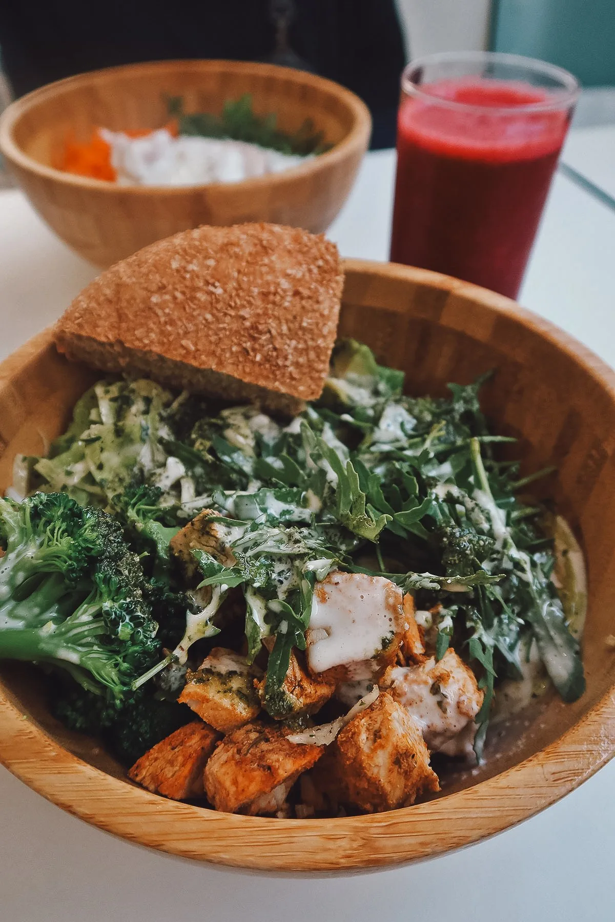 Grilled turkey salad at a restaurant in Casablanca