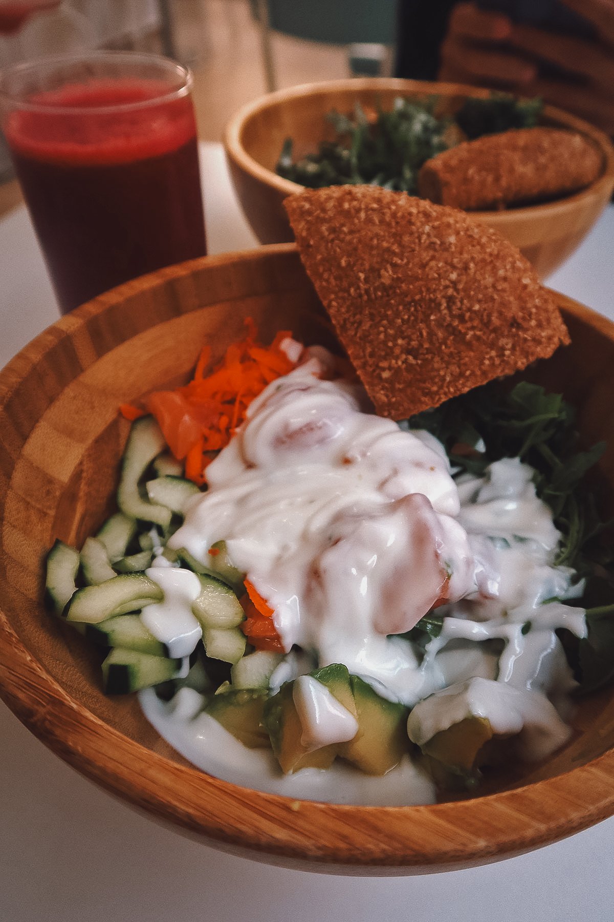 Smoked salmon salad at a restaurant in Casablanca