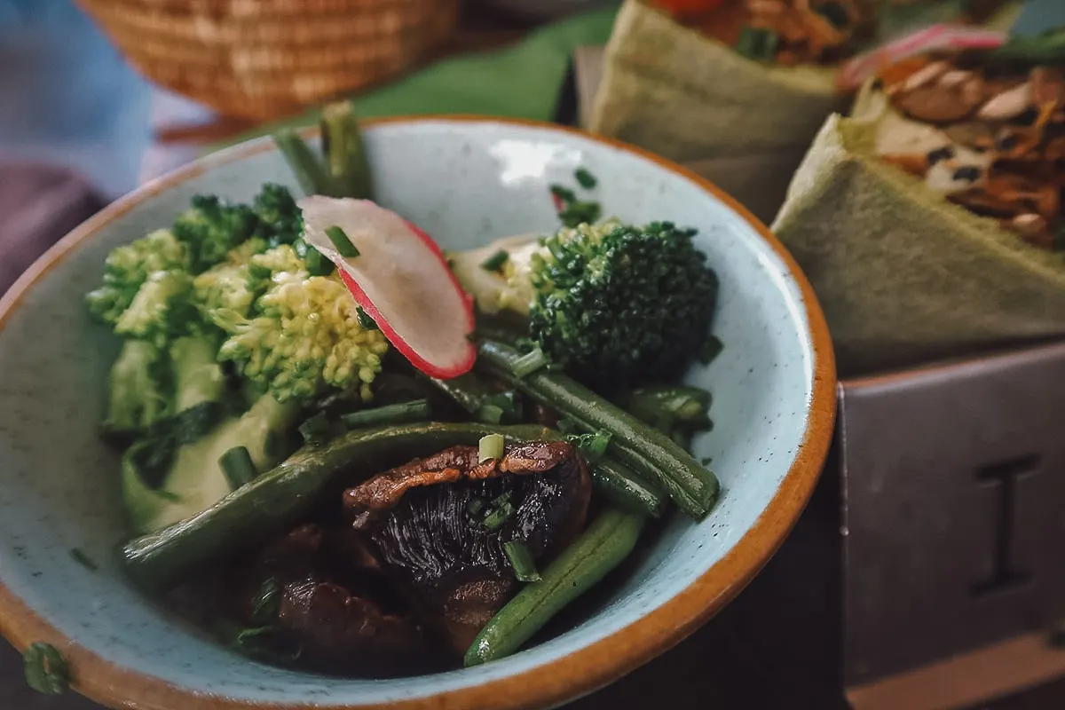 Bowl of vegetables at a restaurant in Casablanca