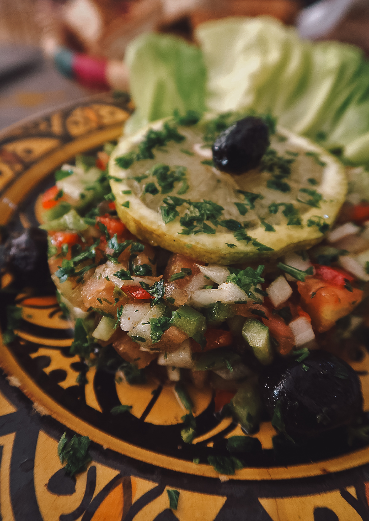 Moroccan salad at a restaurant in Casablanca