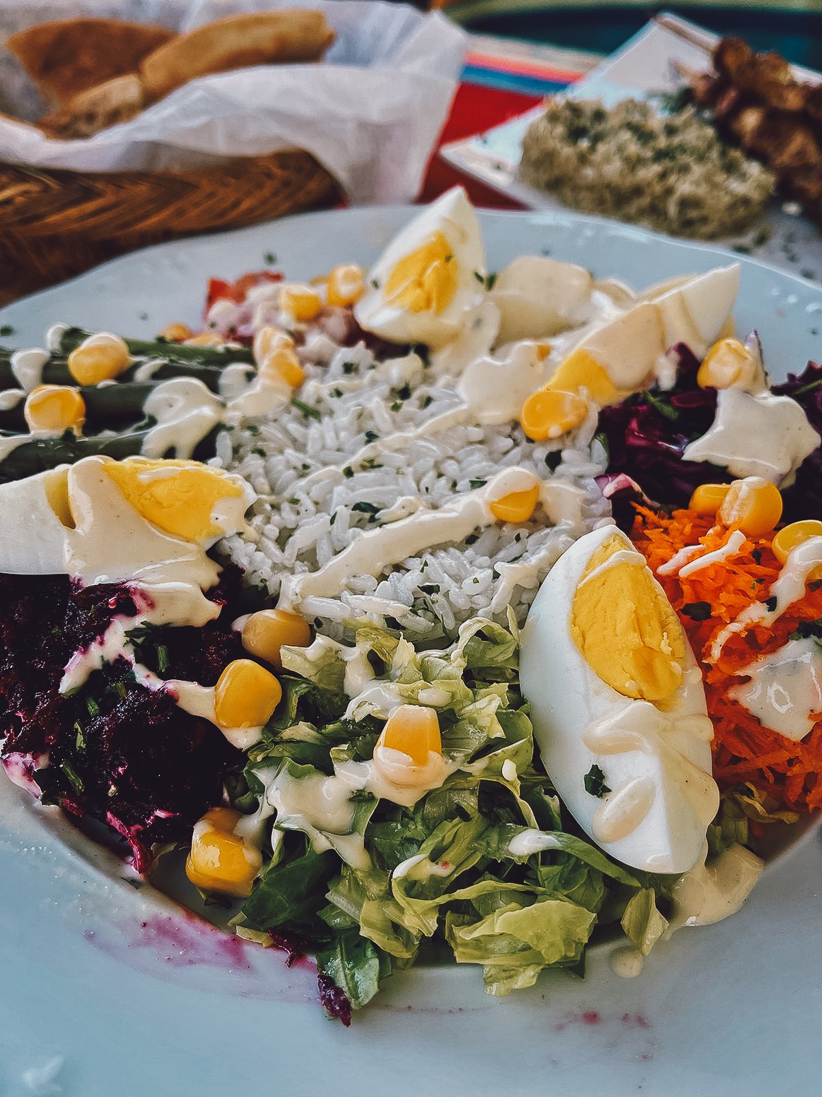 Nicoise salad at a restaurant in Essaouira