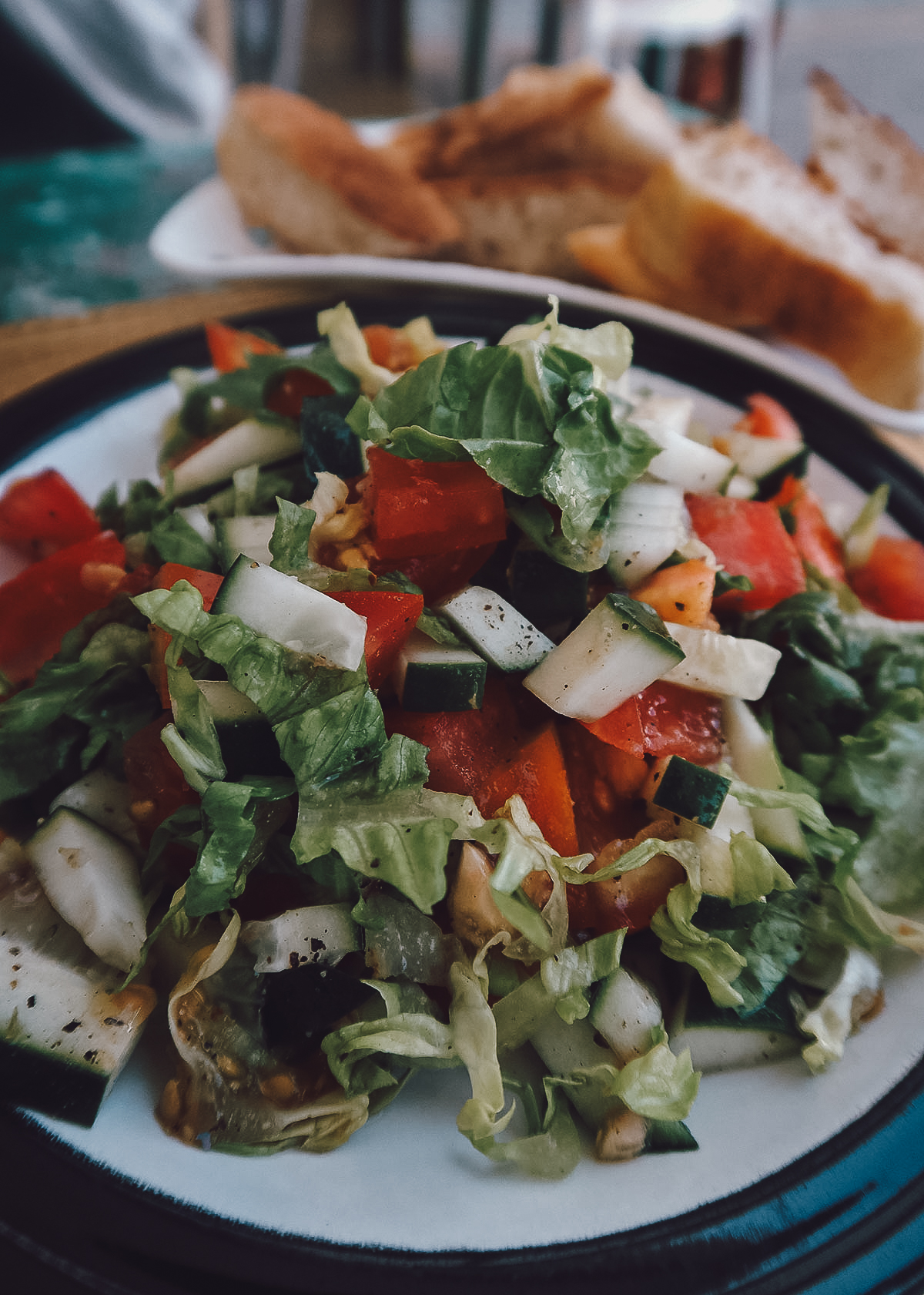 Salad at a restaurant in Essaouira