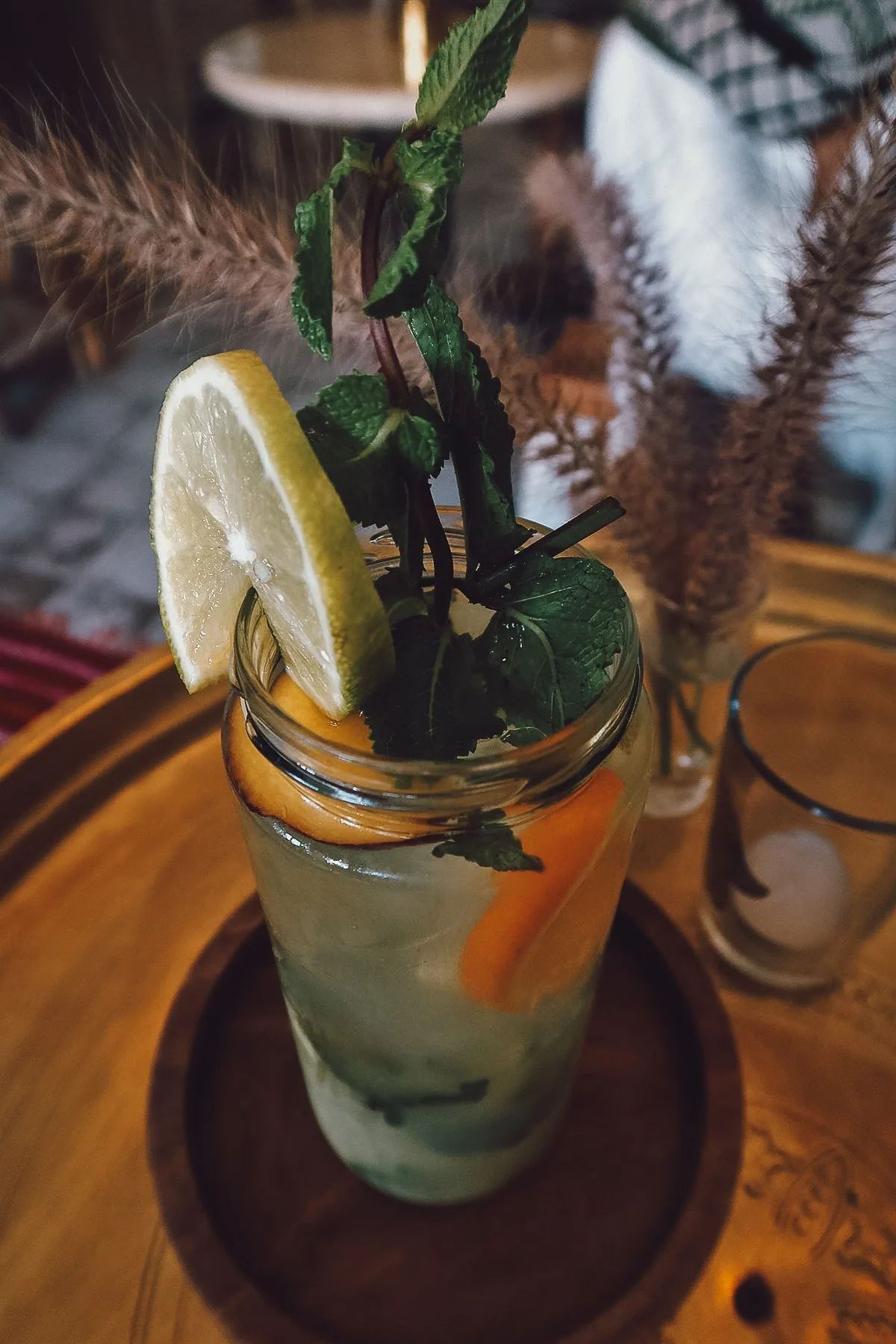 Ginger mint water a restaurant in Essaouira