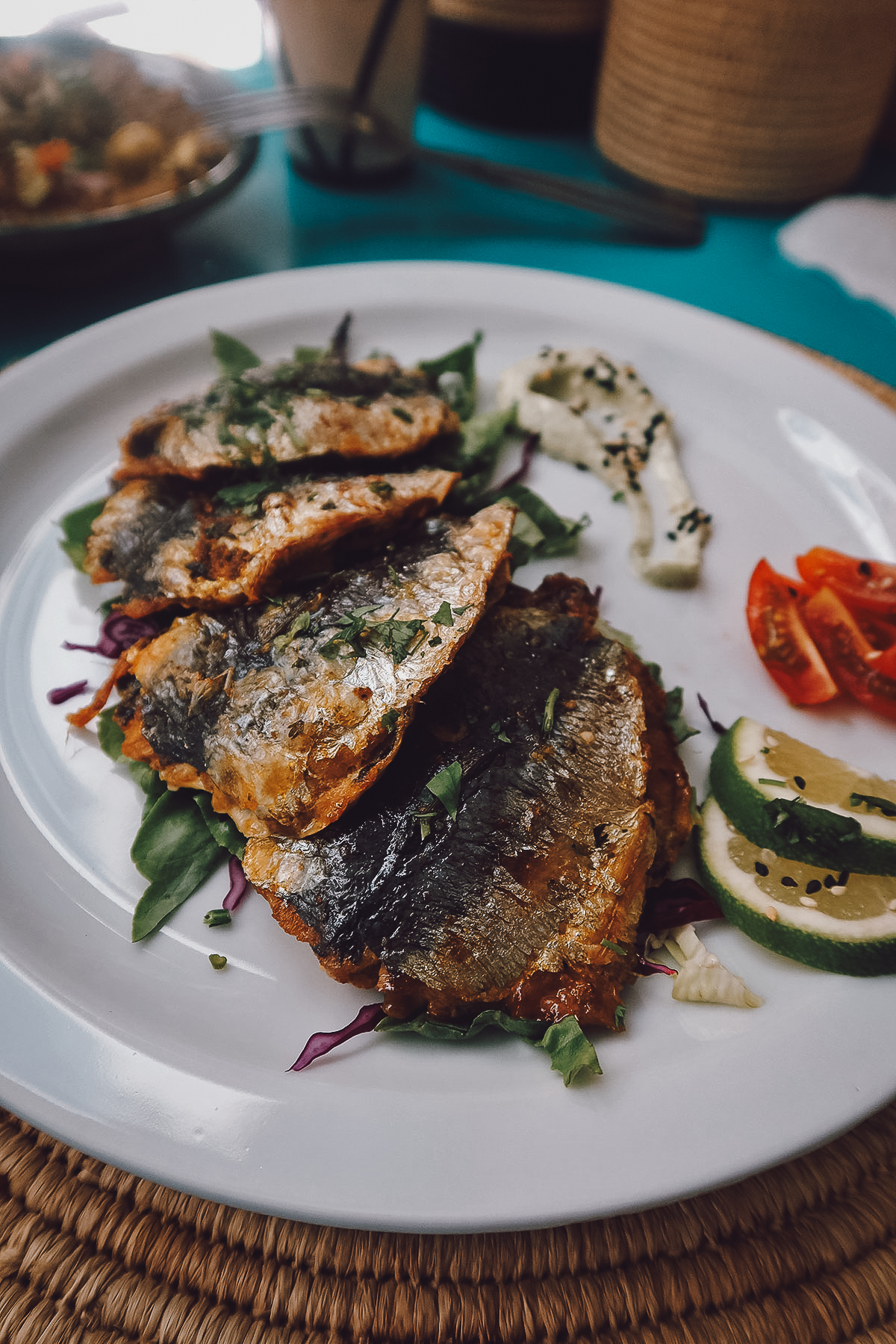 Stuffed sardines at a restaurant in Essaouira