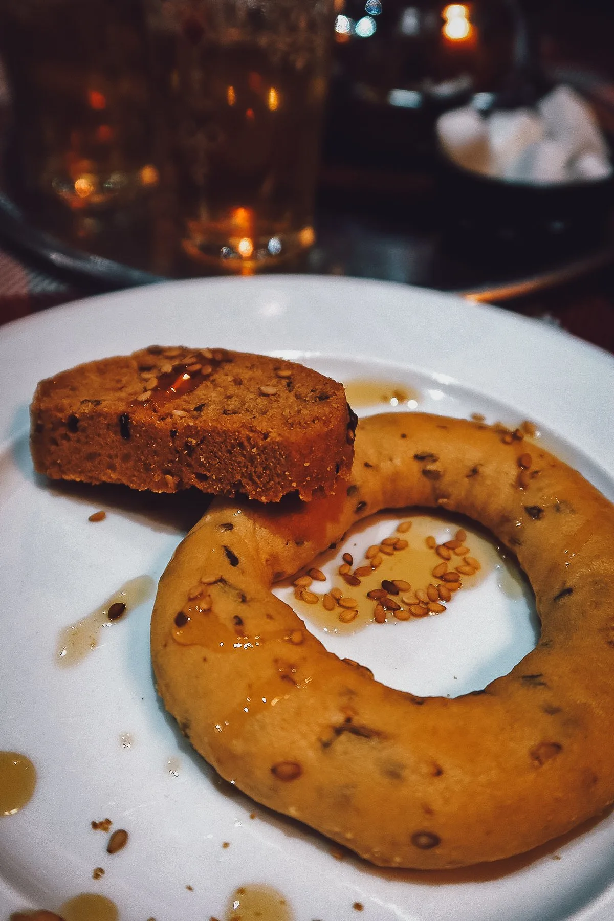 Moroccan pastries at a restaurant in Essaouira