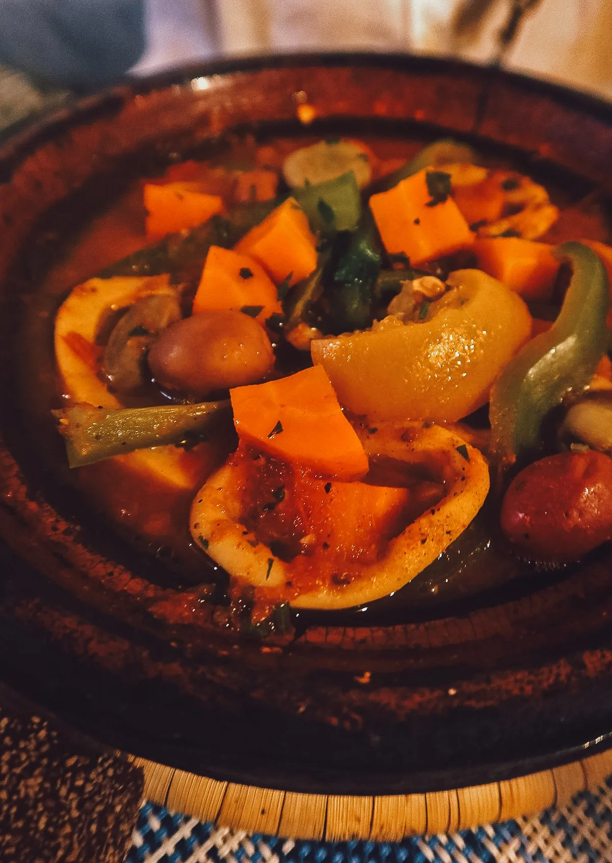 Squid tagine at a restaurant in Essaouira