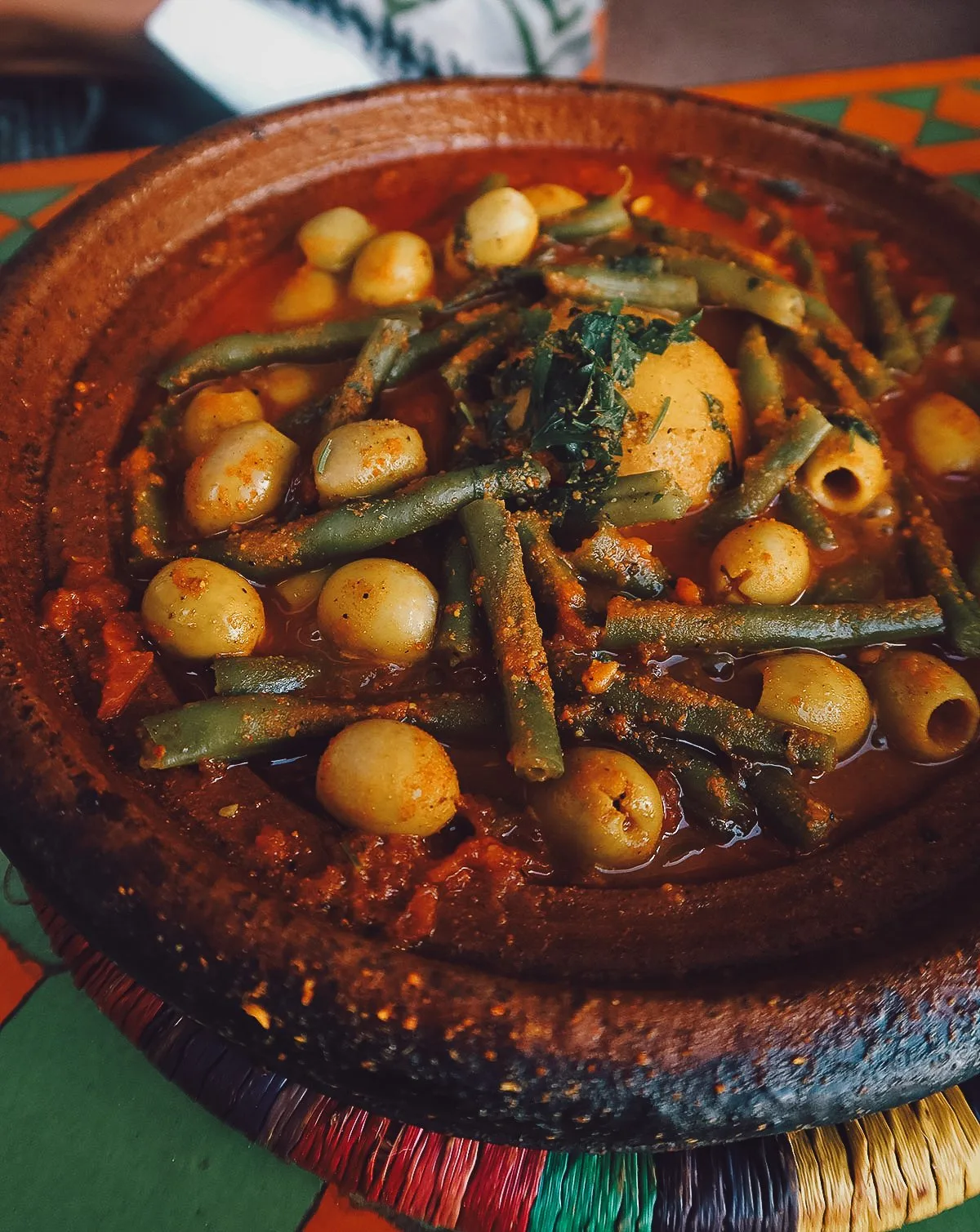 Vegetable tagine at a restaurant in Essaouira