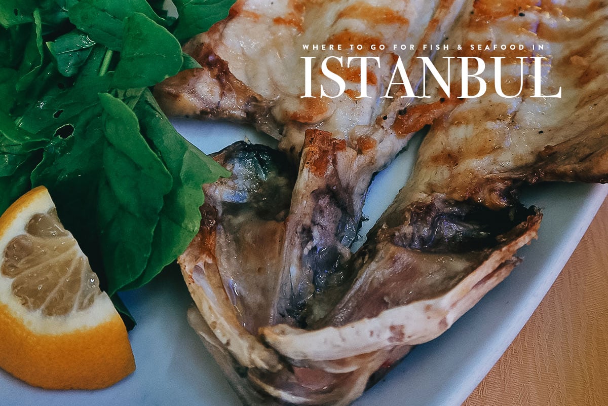 Grilled seabass at a fish restaurant in Istanbul, Turkiye