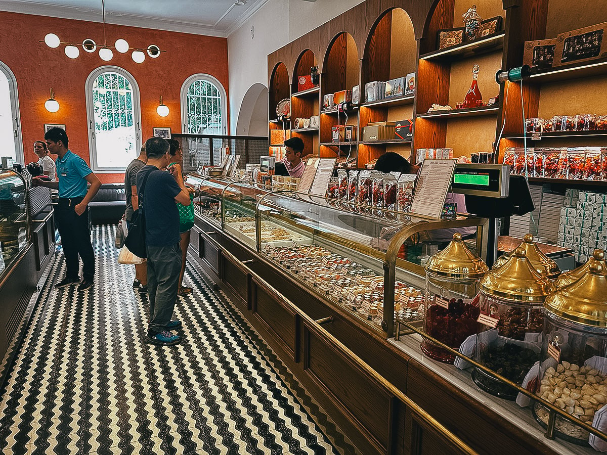 Inside the Ali Muhiddin Haci Bekir shop in Istanbul